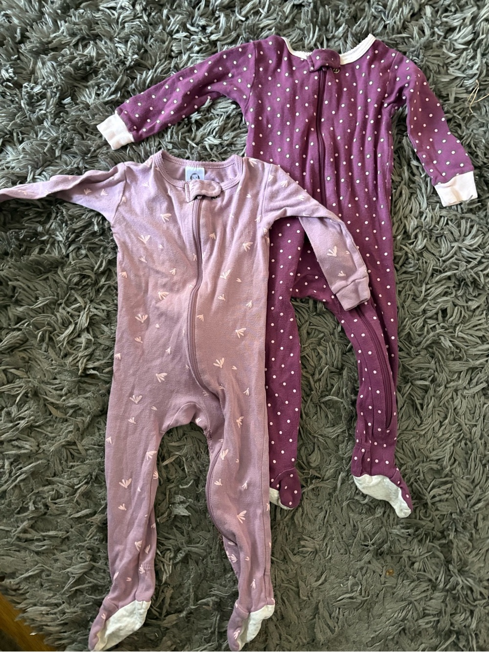 Gerber Lavender and Plum Footed Pajama Sleepers
